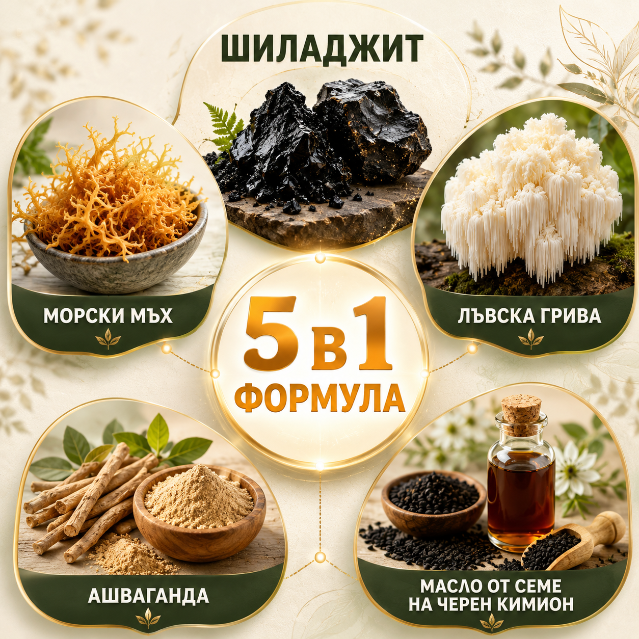 SHILAJIT 5-in-1 Най-мощната формула за енергия, фокус и мъжка сила